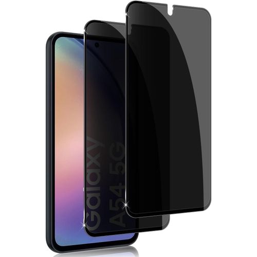 Verre Trempé Anti-Espion Pour Samsung Galaxy A54 5g ¿ Lot 2 Pièces, Dureté 9h, Filtre Vie Privée Anti-Regard, Anti-Rayures, Installation Sans Bulles