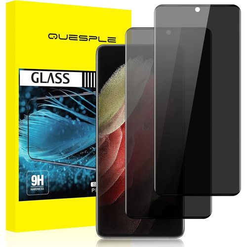 [2 Pièces] Verre Trempé Anti Espion Pour Samsung Galaxy S21 Ultra 5g, Haute Qualité 3d Incurvé Couverture Complète, Dureté 9h, Sans Bulles, Film De Confidentialité Protection En Écran