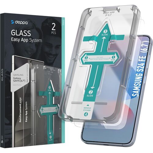 KALANKA-[2 pièces Verre Trempé pour Samsung Galaxy S24 Fe (6,7') Compatible Empreinte Digitale ID |Couverture Complète| Avec Kit d¿Installation Facile [Guide en Video]