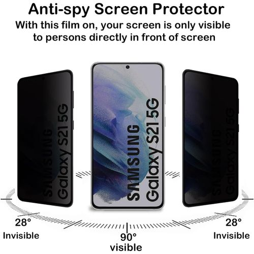 Protection D'Écran Anti-Espion Pour Samsung Galaxy S21 5G [2 Pièces], Privacy Film En Tpu Flexible, Compatible Id D'Empreinte Digitale, Sans Bulles, Privacy Protection Protecteur Écran Pour Galaxy S2