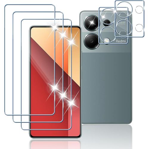 Trahoo-Verre Trempé Pour Xiaomi Redmi Note 13 Pro 4g, Contenir 3 Protection Écran Et 2 Caméra Protecteur, Hd Transparent, Sans Bulles, Dureté 9h Glass, Ultra Résistant Film Vitre Protection Écran