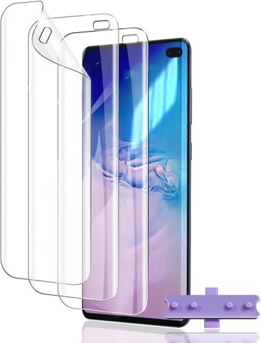 Film De Protection D'Écran Pour Samsung Galaxy S10 Plus, 3 Pièces Hydrogel Transparent Hd Souple En Tpu Films, Anti-Rayures,Anti-Huil, Film De Protection Écran Pour Samsung Galaxy S10 Plus