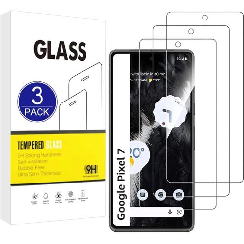 Kal-[3 Pièces] Compatible Avec Le Protecteur D'écran Google Pixel 7film De Protection 2.5d[Dureté 9hinstallation Facileincassable] Qualité Supérieure Film En Verre Trempé