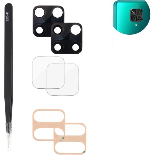 6.67'' Pour Xiaomi Redmi Note 9 Pro Lentille En Verre Caméra Arrière Protecteur [2 Pièces]+ Redmi Note 9 Pro Caméra Arrière Protecteur Verre Trempé (Noir)