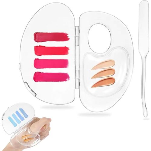 Bnhgc-2 Pièces Makeup Mixing Palette Peut Stocker Le Fond De Teint Liquide, Make Up Palette De Mélange, Palette Acrylique, Pigment Transparent Palette De Maquillage Pour Le Maquillage Du Fond De 