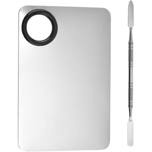Rfcbc-1 Pièce Palette De Mélange Acier Inoxydable, Palette Ensemble Professionnel, Palette De Maquillage Portable, Avec Maquillage Spatule, Pour Fond De Teint, Ombre À Paupières, Rouges À Lèvres 