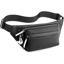 SJZG-Sac Banane Noir, Banane Homme, Sacs Bananes De Randonnée, Sac Banane De Sport Imperméable, Sac Ceinture Réglable Multicouche Haute Capacité, Pour Les Voyages Sportifs, Randonnée, Vélo, Marche