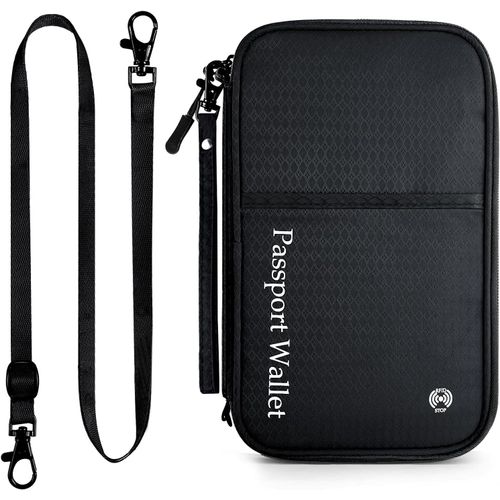 TIANYI-Portefeuilles Passeport de Voyage, Famille Porte-Passeport Organisateur Documents de Voyage pour 8 Passeports, Protège Passeport avec RFID pour Homme Femme, Noir