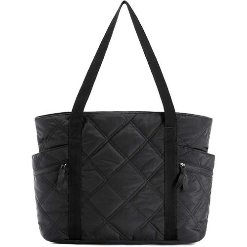 TIANYI-Sac Fourre Tout Matelassé pour Femme, Sac Cabas Matelassé Noir, Grand Sac à Bandoulière, Sac pour Ordinateur Portable, Sac à Main Hobo pour Bureau, école, Gym, Plage, Shopping, Voyage