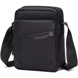 TIANYI-- Sacoche Bandoulière Homme - Sac Porté Epaule Croisé Travers Nylon Souple - Besace Pochette Messenger Multipoche Multifonction - Sport Travail Ville Téléphone Voyage - Noir