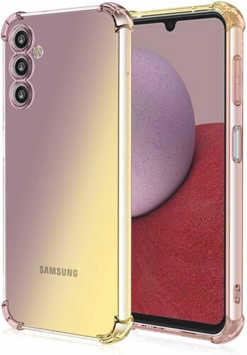 KAL-Coque Pour Samsung Galaxy A05S 4G, Étui En Gradient Color Tpu Case Cover, Coins Renforcés Housse De Protecteur Transparente Antichoc Souple Silicone Bumper (Noir/Or)