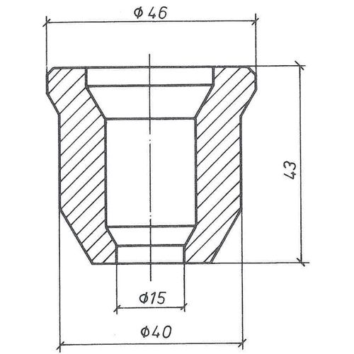 Réduction pour poinçon dia. ext. 46 mm pour poinçons dia. ext. 20 mm de dia. 3 mm à 15 mm+ insertion Mubea MBPR2