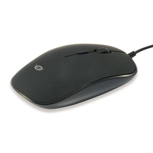 Conceptronic REGAS01B Mouse Ottico Ambidestro per Ufficio 1200 DPI USB Nero 4 Pulsanti