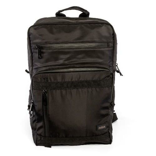 NILOX Zaino Business 15,6" Nero Poliestere per Notebook 28,5x43x15cm Schienale Rinforzato