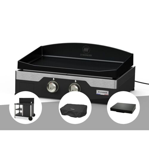 Plancha électrique Allure 260 DUO 60 x 40 cm + Desserte + Couvercle + Housse - Le Marquier