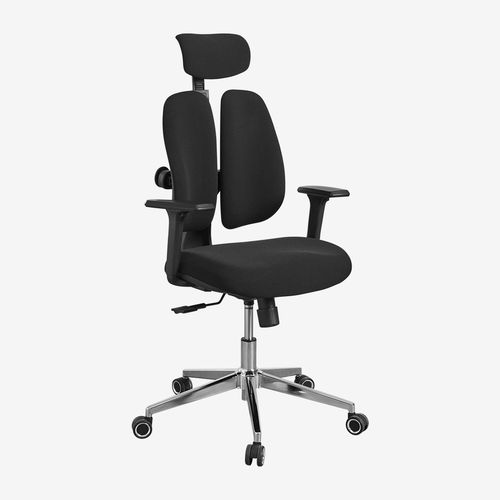 Chaise De Bureau Avec Roulettes Et Accoudoirs Belcaire Noir