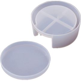 Moule En Silicone De Sous-Verre Avec Bord Arrondi Tranches De Résistance Aux Hautes Températures Coulée Pour Le Bricolage Fabrication De Sous-Verres Sous-Verres Décoration De La Maison (Blanc2pcs)