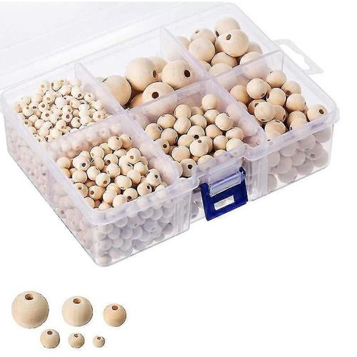 Ventes Promotionnelles 20 % de Réduction - 1105pcs Perles en Bois Pour Enfiler Des Boules En Bois Naturel Avec Trou 20mm 16mm 12mm 10mm 8mm 6mm Pour Di