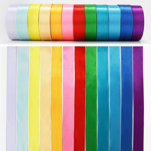 12 Couleurs 22m X (23mm-27mm) Ruban Cadeau Ruban Noeud Ruban Ruban Ruban Déco Tissu Tissu