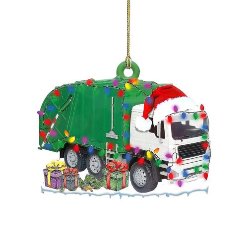 1pc Noël ornements suspendu décoration cadeau produit personnalisé famille fer camion de pompier