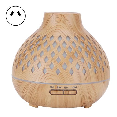 400ml Diffuseur d'air à grain de bois clair Humidificateur d'arôme électrique avec lampe de nuit ambiante 100240VAU Plug