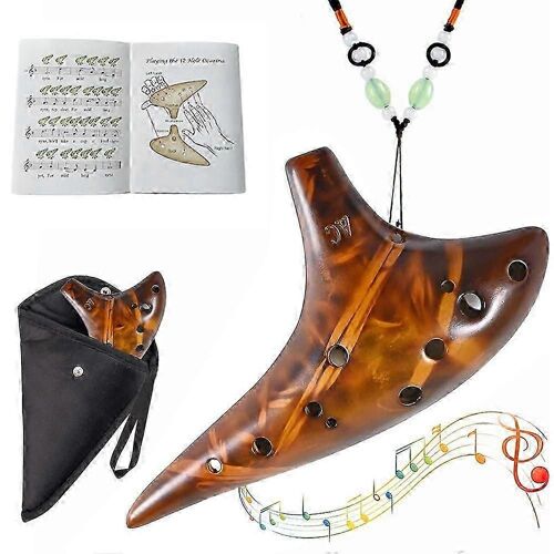Ocarina,Noonedibs,12 Trous,Facile À Apprendre,Pour Les Débutants,Instrument À Vent,Corde Suspendue,Partitions,Céramique,Avec Boîte