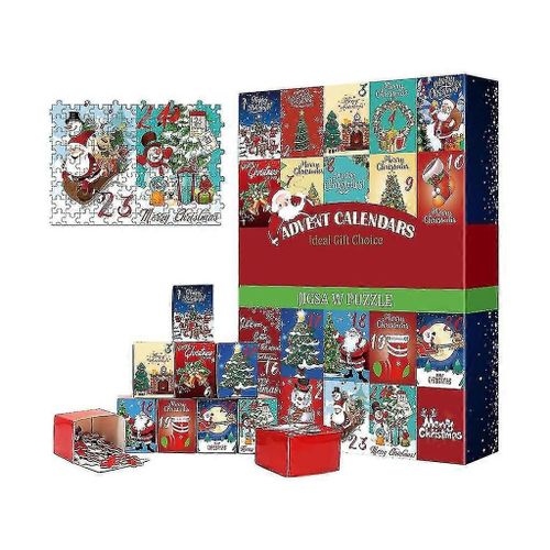 Calendrier De Compte À Rebours De Noël Passionnant Puzzle Festif Surprises Cadeaux De Vacances Décor De Puzzle Festif Défi Passionnant[Jl]-