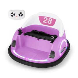 Costway 12v Quad Tamponneuse Electrique Pour Enfants, Avec Rotation À 360°, Télécommande, Led Et Musique Pour 18 Mois + Rose