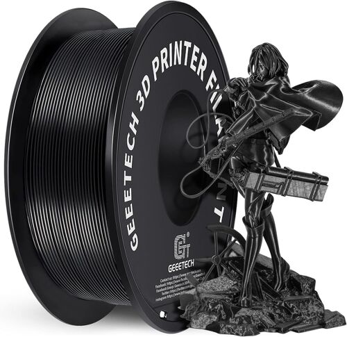 Filament PLA 1.75mm Imprimante 3D Filament PLA pour Imprimante 3D, 1kg Spool, Noir