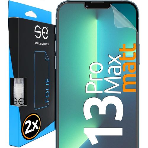 Pps-2x Se® Film De Protection 3d Antireflet Pour Apple Iphone 13 Pro Max, Auto-Réparateur, Compatible Empreinte & Faceid, Installation Sans Bulles, Résistant Aux Chocs Et Rayures, Fabriqué En Allemag