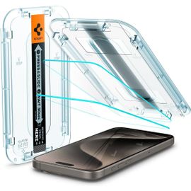 CAUC-Glas.tR EZ Fit Verre Trempé pour iPhone 15 Pro Max, 2 Pièces, Installation Facile, Dureté 9H, Résistant aux Rayures, Protection écran