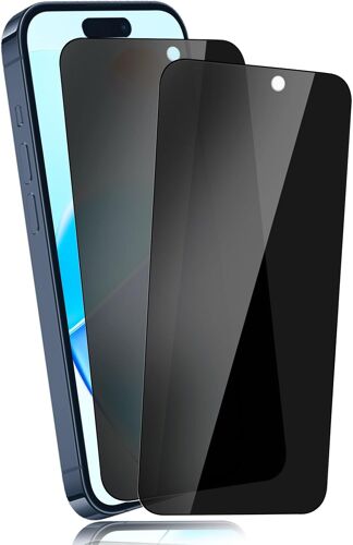 Loranka-2 Pièces Verre Trempé Pour Iphone 15/15 Pro Anti Espion, Haute Sensibilité Protection Écran, 9h Dureté Résistant Montre Pour Iphone 15 Vitre Protection, Hd Sans Bulles 3d Full Spy Protection