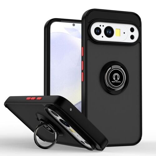 Coque En Tpu Et Pc Avec Anneau Pour Google Pixel 10 Pro Xl Q Shadow 1 Series - Noir + Rouge