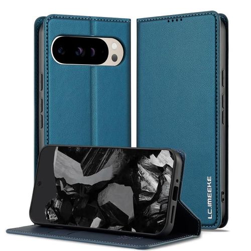 Coque En Pu Givré À Texture Fine Pour Google Pixel 10 Pro Xl Lc.Imeeke L1 - Bleu