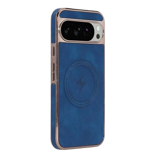 Coque Magnétique Invisible Magsafe En Peau De Mouton Et Polycarbonate Électrolytique Pour Google Pixel 10 Pro Xl - Bleu