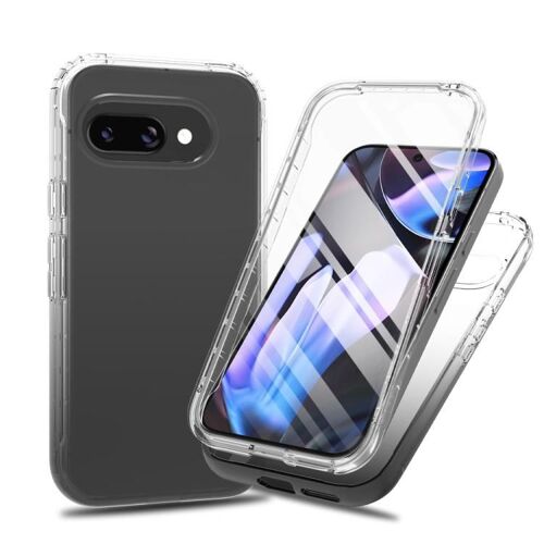 Coque Intégrale Antichoc Transparente Dégradée Pour Google Pixel 9a Avec Film Pet - Noir