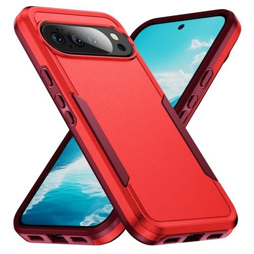 Coque Robuste Pioneer Armor En Pc Et Tpu Pour Google Pixel 10 Pro Xl - Rouge + Rose Rouge