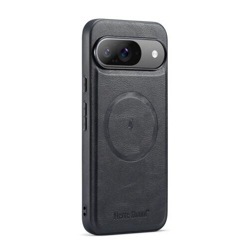 Coque magnétique MagSafe en cuir de vache pour Google Pixel 9 Pro XL - Noir