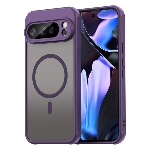 Coque Hybride En Tpu Et Polycarbonate Givré Magsafe Pour Google Pixel 10 Pro Xl Fan Dun Series - Violet
