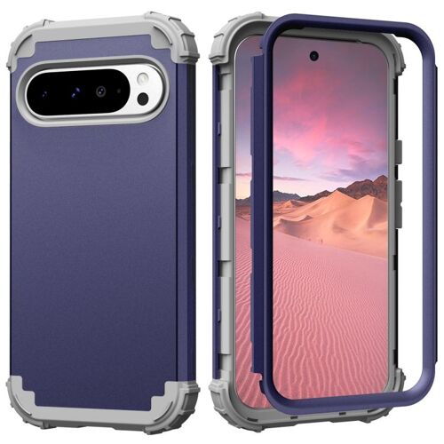 Coque hybride antichoc 3 en 1 en silicone pour Google Pixel 9 Pro XL - Bleu