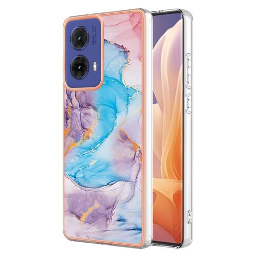 Coque En Tpu Imd Galvanisée Pour Motorola Moto G85 - Marbre Bleu