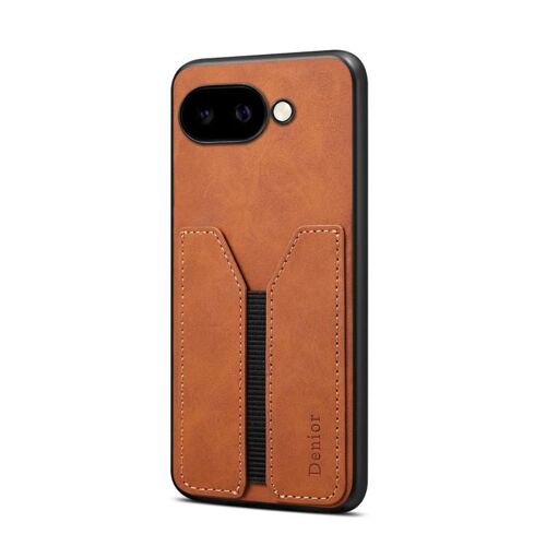Coque Arrière Élastique En Pu Pour Google Pixel 9a Denior D07 Dv Avec Fente Pour Carte - Brun