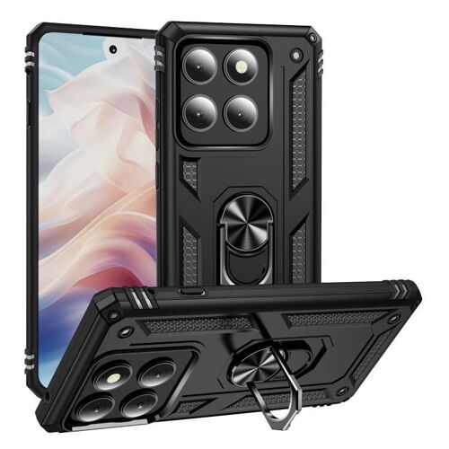 Coque antichoc en TPU et PC avec support pour Motorola Edge 5G (2025) - Noir