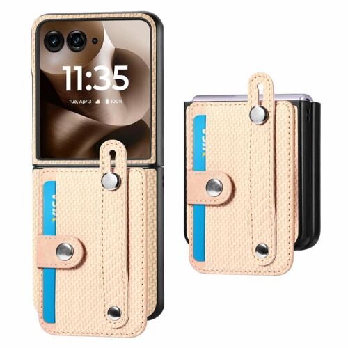 Étui Portefeuille Avec Bracelet Et Béquille Pour Motorola Razr 60 Ultra - Kaki