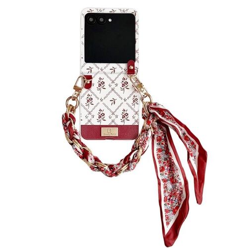 Coque En Tpu Avec Dragonne Pour Motorola Razr 50 Ultra, Motif Floral Porte-Bonheur - Blanc
