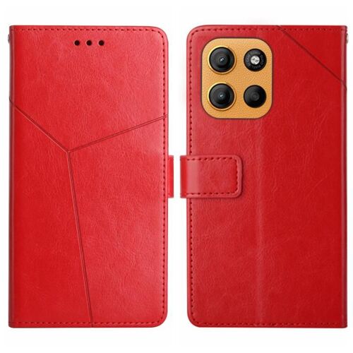 Étui à rabat en cuir à motif Y pour Motorola Moto G Stylus 5G 2025 HT01 - Rouge