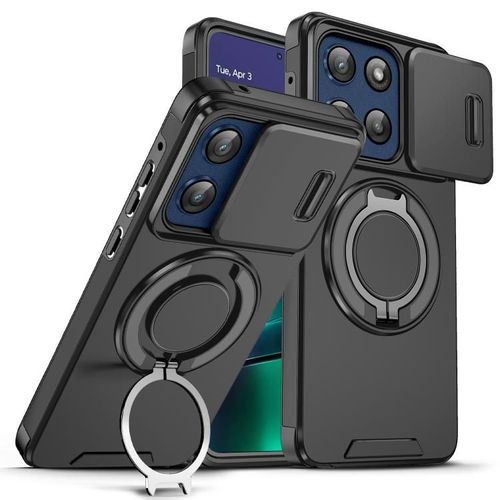 Coque Coulissante Avec Anneau Camshield Pour Motorola Moto G Stylus 5g 2025 - Noir