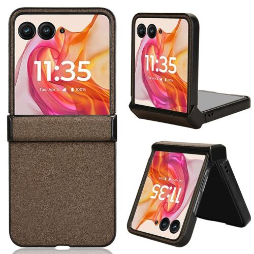 Coque À Texture Sable Pour Motorola Razr 50 Ultra - Brun