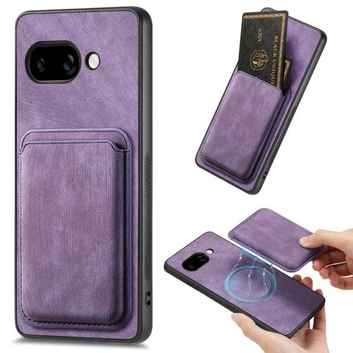 Étui magnétique en cuir rétro pour Google Pixel 9A - Violet