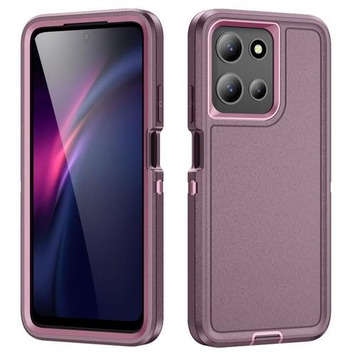 Coque Étanche Et Robuste En Pc Et Silicone Pour Motorola Moto G 5g 2025 - Violet + Rose